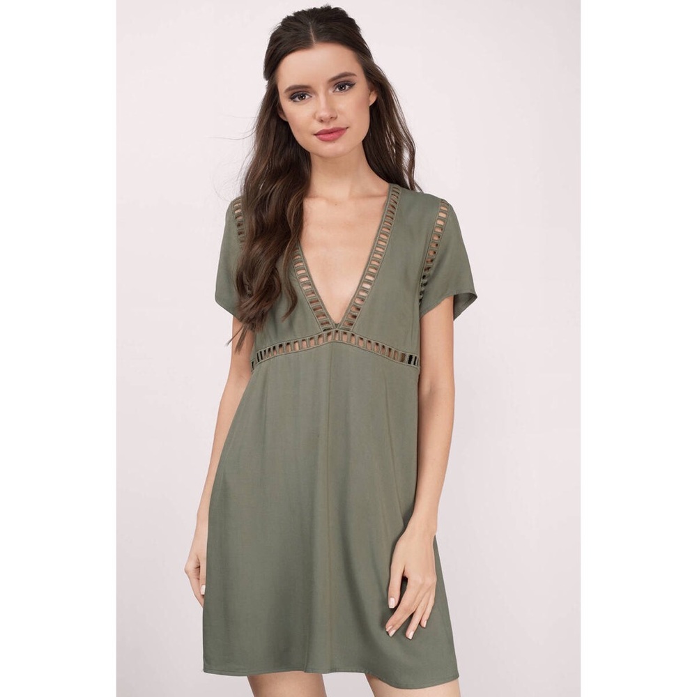 Tobi Your Heart Olive Shift Dress